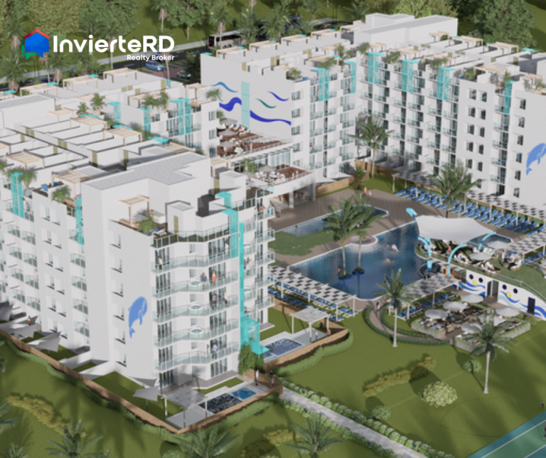 Apartamentos en construcción con playa artificial, Punta Cana.